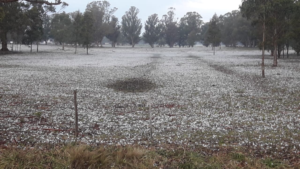 Impresionante caída de granizo en Santa Clara del Mar