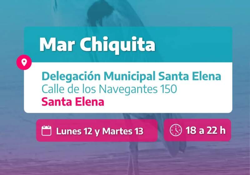 La Delegación Costa Sur informó que el móvil estará disponible el lunes 12 y martes 13 de enero de 18 a 22 en la dependencia municipal de avenida De los Navegantes 150.
