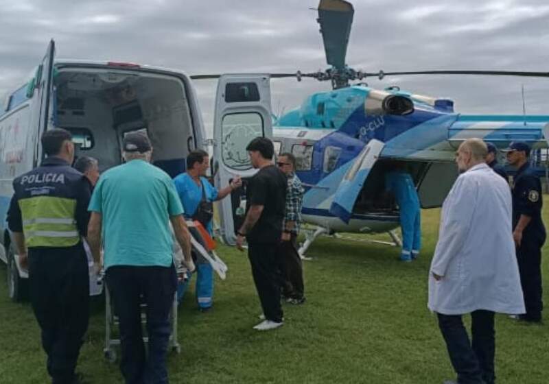 Trasladaron en helicóptero a un paciente con ACV desde el Hospital de Coronel Vidal