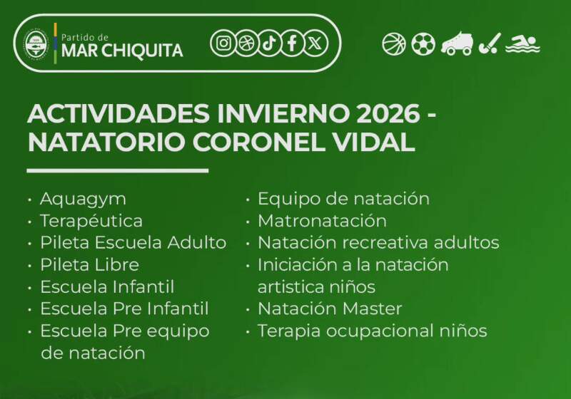 Presentaron las propuestas de invierno del Natatorio de Coronel Vidal