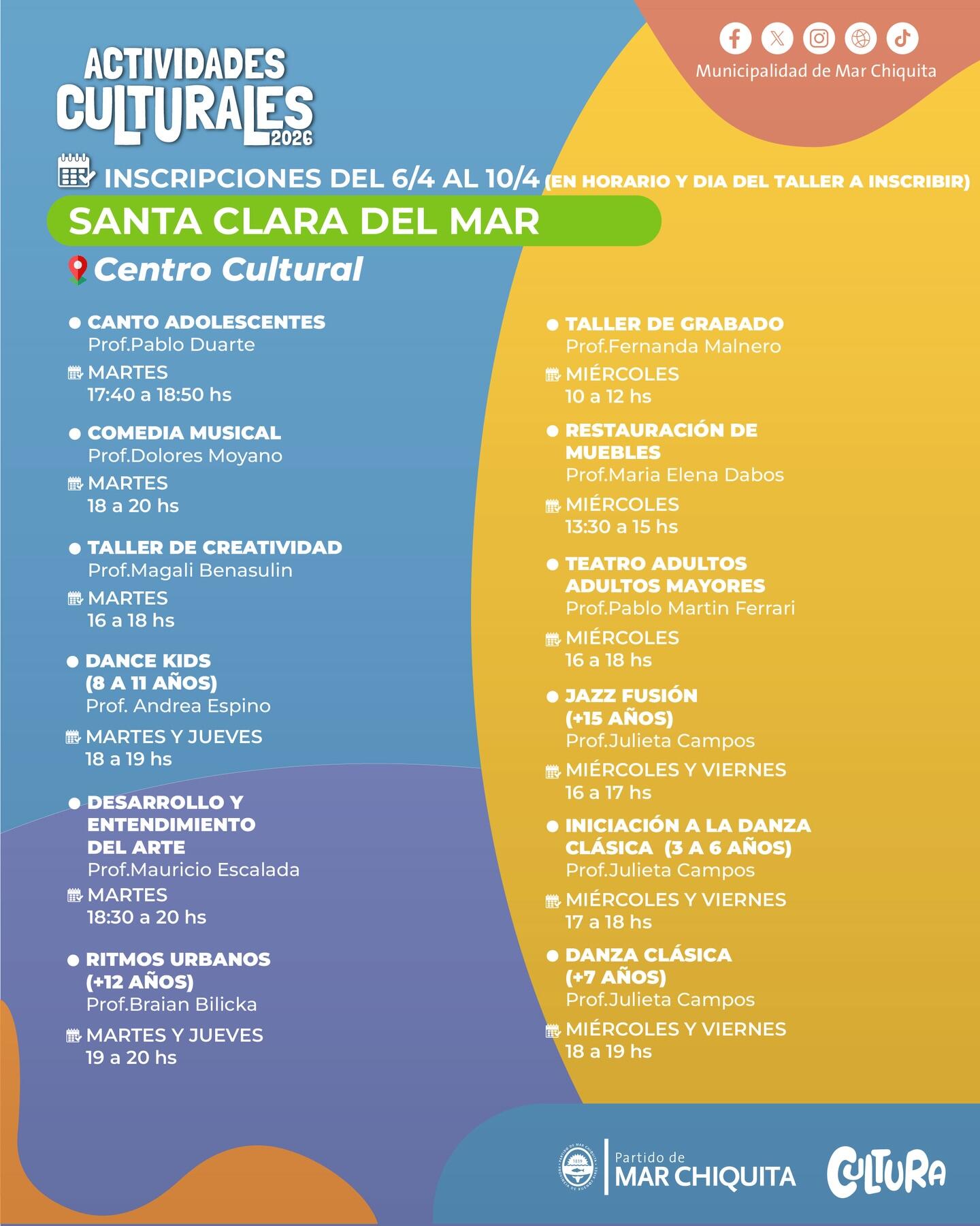 Abren las inscripciones para los talleres municipales 2026