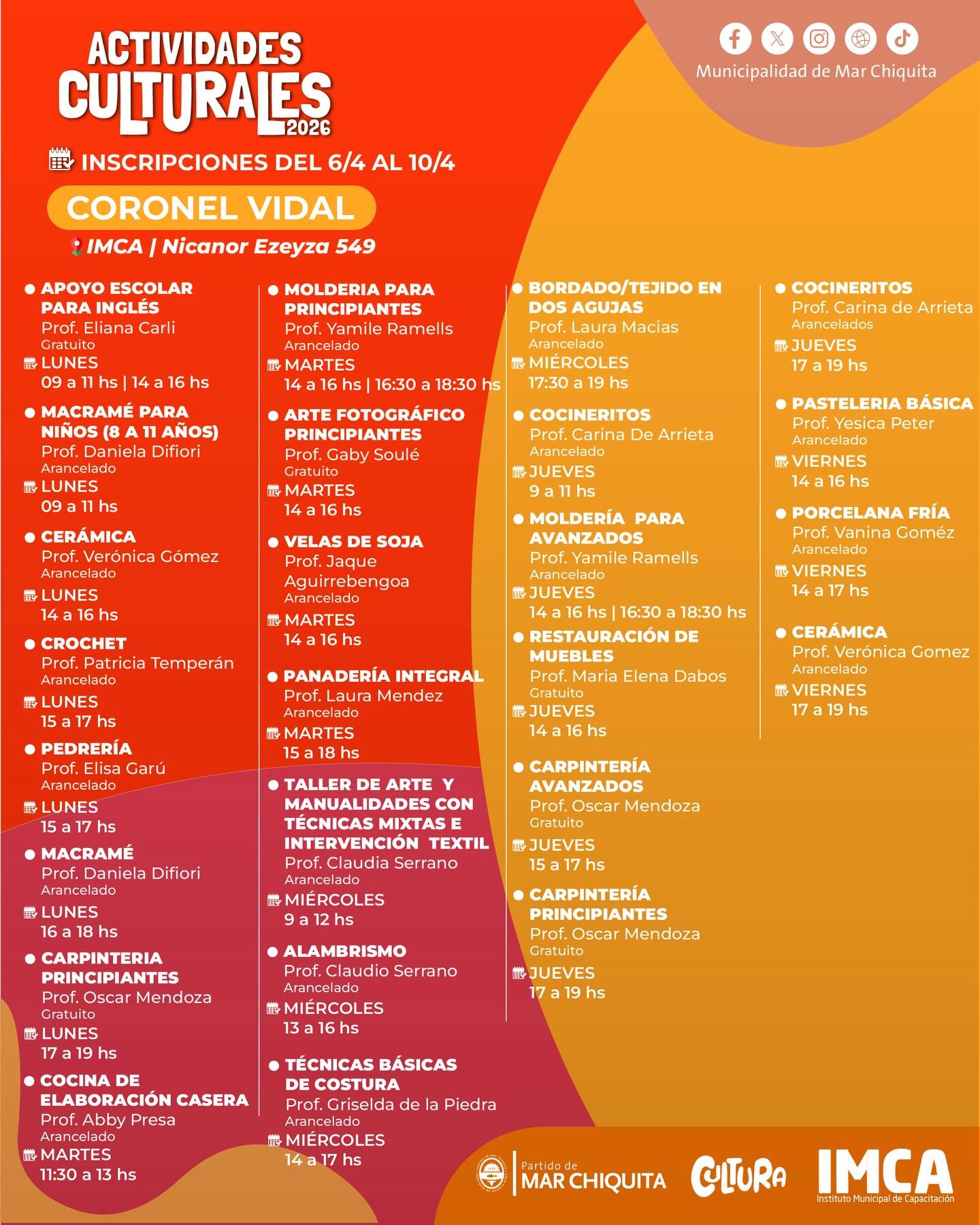 Abren las inscripciones para los talleres municipales 2026