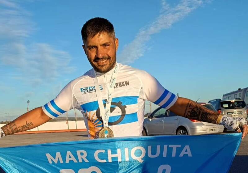 El ciclista de Coronel Vidal ganó la contrarreloj de 20 kilómetros y volverá a competir el domingo en la prueba de ruta.