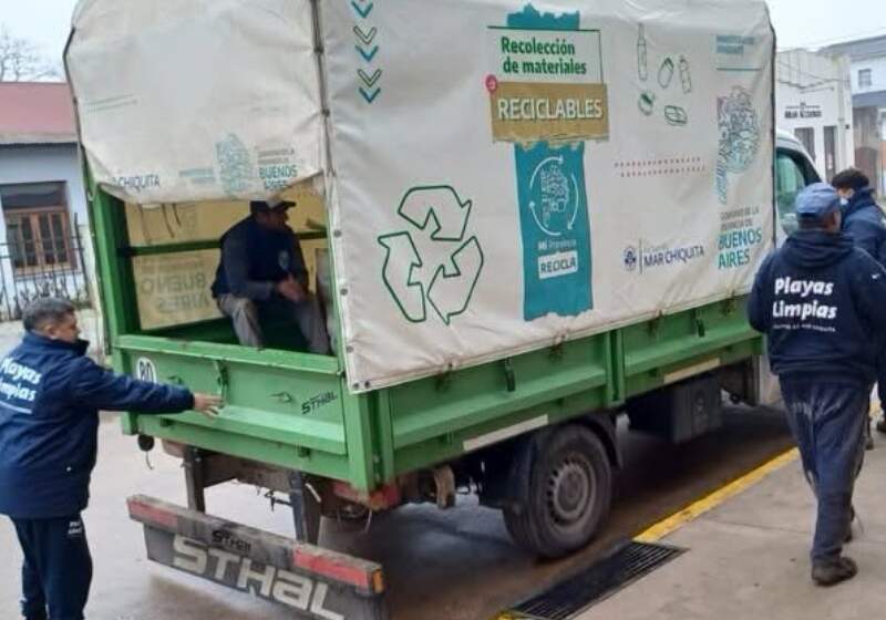 La Municipalidad de Mar Chiquita retiró materiales reciclables reunidos por estudiantes del Colegio San Miguel