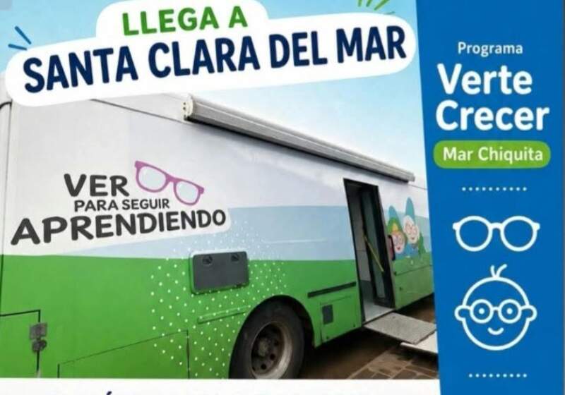El móvil estará en Acapulco y Necochea y atenderá el lunes y martes de 9 a 12 a mayores de 13 años con evaluación visual y reemplazo de anteojos.
